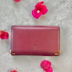 Cartier Wallet RARE Vintage Must De Cartier Bifold Flap Snap Button SPAIN